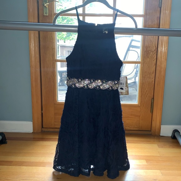 Trixxi Junior’s Navy Blue Party Dress - Picture 2 of 4